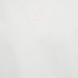 Pre Owned Louis Vuitton White Jersey Embossed LV T-Shirt XXL
