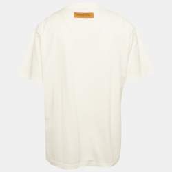 Pre Owned Louis Vuitton White Jersey Embossed LV T-Shirt XXL