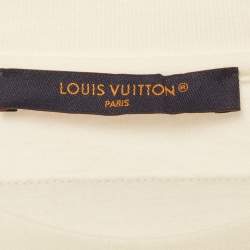 Pre Owned Louis Vuitton White Jersey Embossed LV T-Shirt XXL