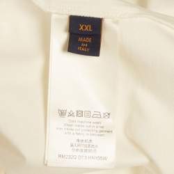 Pre Owned Louis Vuitton White Jersey Embossed LV T-Shirt XXL