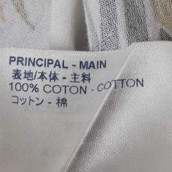 مملوكة مسبقًا Louis Vuitton White/Blue Striped Floral Print Jersey T-Shirt L