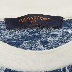 Pre Owned Louis Vuitton Blue Jacquard Jersey Crewneck T-Shirt M