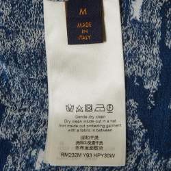 Pre Owned Louis Vuitton Blue Jacquard Jersey Crewneck T-Shirt M