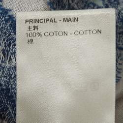 Pre Owned Louis Vuitton Blue Jacquard Jersey Crewneck T-Shirt M