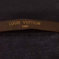 Pre Owned Louis Vuitton Navy Blu/Orange Logo Applique Jersey T-Shirt S
