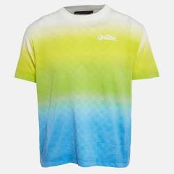 Pre Owned تي شيرت لوي فيتون بيكيه متعدد الألوان متدرج مربعات مقاس متوسط (ميديم)