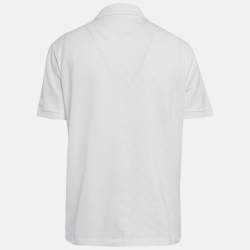 Pre Owned تي شيرت بولو لوي فيتون قطن أبيض مقاس كبير جداً (إكسترا لارج)