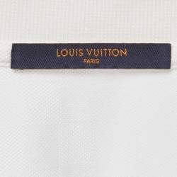 Pre Owned تي شيرت بولو لوي فيتون قطن أبيض مقاس كبير جداً (إكسترا لارج)