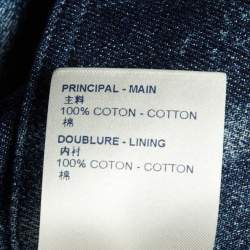 مملوكة مسبقًا قميص لوي فيتون كم قصير دنيم ملحي مربعات أزرق مقاس كبير