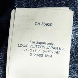 مملوكة مسبقًا قميص لوي فيتون كم قصير دنيم ملحي مربعات أزرق مقاس كبير