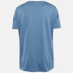 Pre Owned Louis Vuitton Blue LV Logo Classic T-Shirt XXL