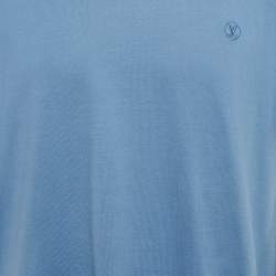 Pre Owned Louis Vuitton Blue LV Logo Classic T-Shirt XXL