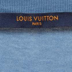 Pre Owned Louis Vuitton Blue LV Logo Classic T-Shirt XXL