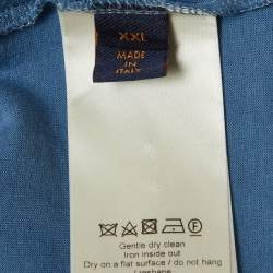 Pre Owned Louis Vuitton Blue LV Logo Classic T-Shirt XXL