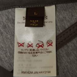 Pre Owned بلوزون لويس فيتون جلد وقطن رمادي كبير