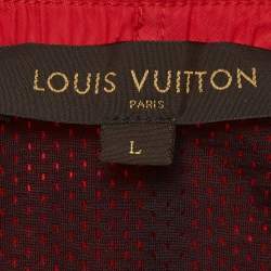 مملوكة مسبقًا Louis Vuitton Red Synthetic Monogram Swim Shorts L