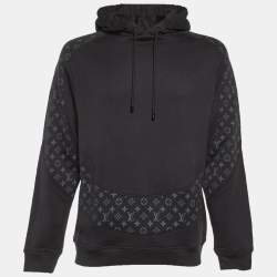 Pre Owned Louis Vuitton Black Circle Cut Monogram Cotton Hoodie XL