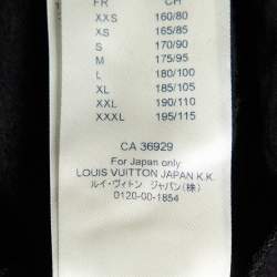 Pre Owned هودي قطن لوي فيتون أسود بتصميم دوائر شعارية مقاس كبير جدًا - إكس لارج