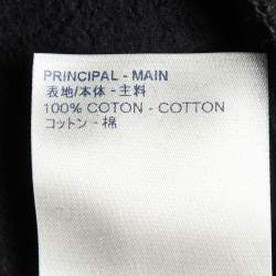 Pre Owned هودي قطن لوي فيتون أسود بتصميم دوائر شعارية مقاس كبير جدًا - إكس لارج