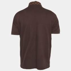 Pre Owned Louis Vuitton Brown Damier Pique Polo T-Shirt XL