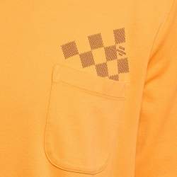 Pre Owned Louis Vuitton Orange Damir Print Jersey Crewneck T-Shirt XXL