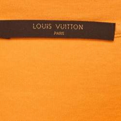 Pre Owned Louis Vuitton Orange Damir Print Jersey Crewneck T-Shirt XXL