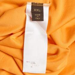 Pre Owned Louis Vuitton Orange Damir Print Jersey Crewneck T-Shirt XXL