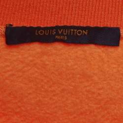 Pre Owned Louis Vuitton Orange Monogram Fleece Sweatshirt L