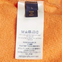 Pre Owned Louis Vuitton Orange Monogram Fleece Sweatshirt L