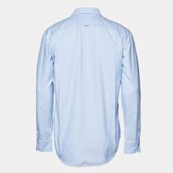 Pre Owned Louis Vuitton Blue Cotton Long Sleeve Shirt M