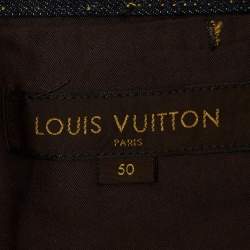 Pre Owned بنطلون جينز دينم لويس فويتون أزرق بحري مقاس كبير - خصر 34 بوصة