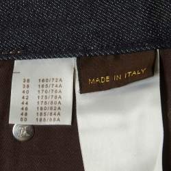 Pre Owned بنطلون جينز دينم لويس فويتون أزرق بحري مقاس كبير - خصر 34 بوصة