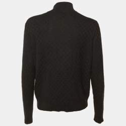 مملوكة مسبقًا سوِيتر لويس فيتون نسيج القطن والصوف بلاك دامير بسحّاب مقاس كبير جدًا - إكسترا لارج