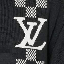 Pre Owned Louis Vuitton Black Damier Stripe Jersey Crew Neck T-Shirt XXL