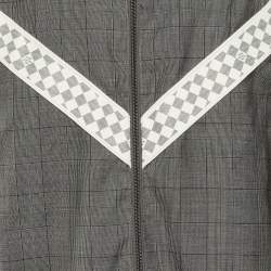 Pre Owned جاكيت لوي فيتون مسار صوف رمادي مربعات دامير قماش تقليم مقاس ضخم - إكس إكس لارج