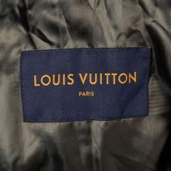 Pre Owned جاكيت لوي فيتون مسار صوف رمادي مربعات دامير قماش تقليم مقاس ضخم - إكس إكس لارج