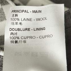 Pre Owned جاكيت لوي فيتون مسار صوف رمادي مربعات دامير قماش تقليم مقاس ضخم - إكس إكس لارج