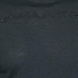 Pre Owned Louis Vuitton Black Knit Embroidered Logo Sweater S