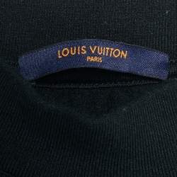 Pre Owned Louis Vuitton Black Knit Embroidered Logo Sweater S