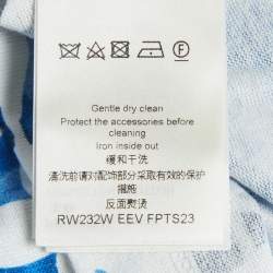 Pre Owned Louis Vuitton Blue Printed Jersey Crew Neck T-Shirt S