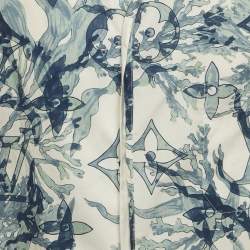 Pre Owned Louis Vuitton Blue/White Printed Cotton Short Sleeve Shirt M