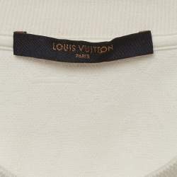 Pre Owned تي شيرت لوي فيتون منقوشة LV قطن جيرسي أبيض مقاس ضخم - إكس إكس لارج