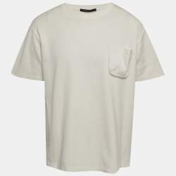 Pre Owned تي شيرت لوي فيتون منقوشة LV قطن جيرسي أبيض مقاس ضخم - إكس إكس لارج