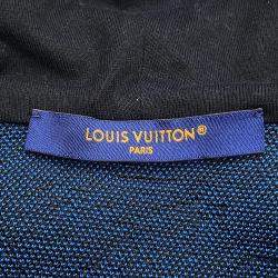 Pre Owned Louis Vuitton Zip Hoodie Size Xl Noir/Blue Polyester56% Nylon29% Cotton15%