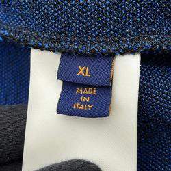 Pre Owned Louis Vuitton Zip Hoodie Size Xl Noir/Blue Polyester56% Nylon29% Cotton15%