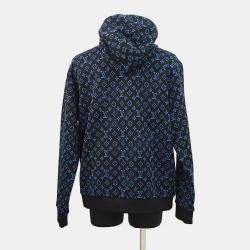 Pre Owned Louis Vuitton Zip Hoodie Size Xl Noir/Blue Polyester56% Nylon29% Cotton15%