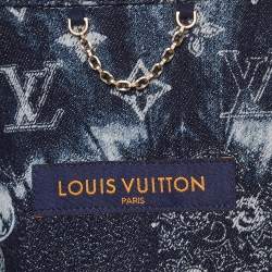 Pre Owned Louis Vuitton Blue Monogram Bandana Denim Short Sleeve Shirt & Shorts Set S