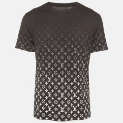Pre Owned Louis Vuitton Black Monogram Gradient Print Cotton Crewneck T-Shirt M