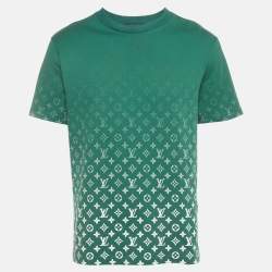 Pre Owned Louis Vuitton Green Monogram Gradient Cotton Crewneck T-Shirt L