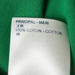 Pre Owned Louis Vuitton Green Logo Embossed Jersey Crewneck T-Shirt M